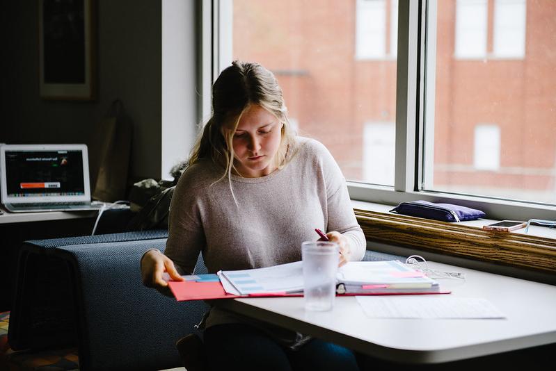 Student doing homework